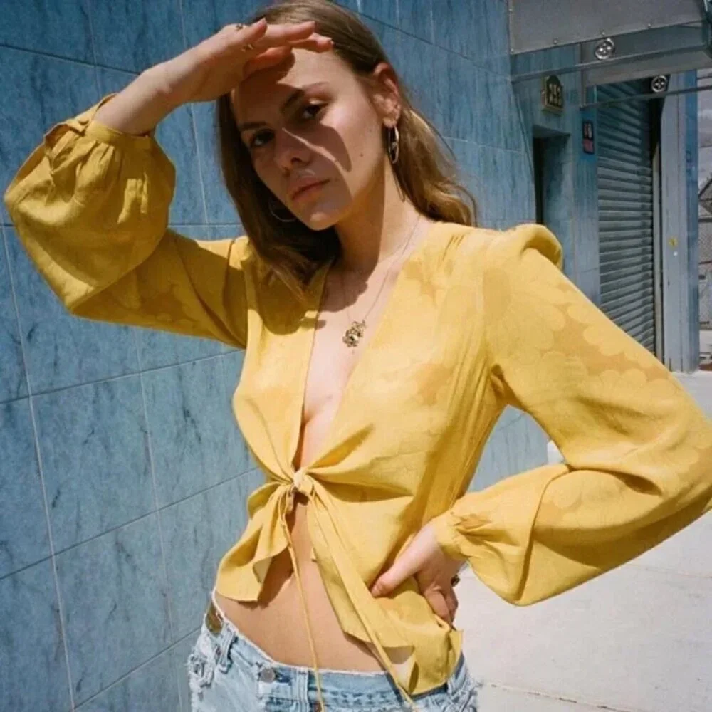 💕REALISATION PAR💕 The Stevie Top ~ Sunflower Yellow Print XS